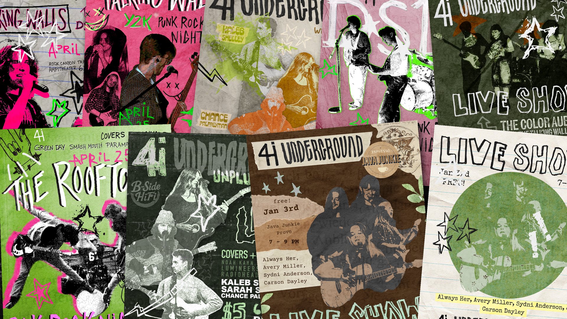 Hand-drawn Scribbles for Gig Posters: contact sheet 1 of 4