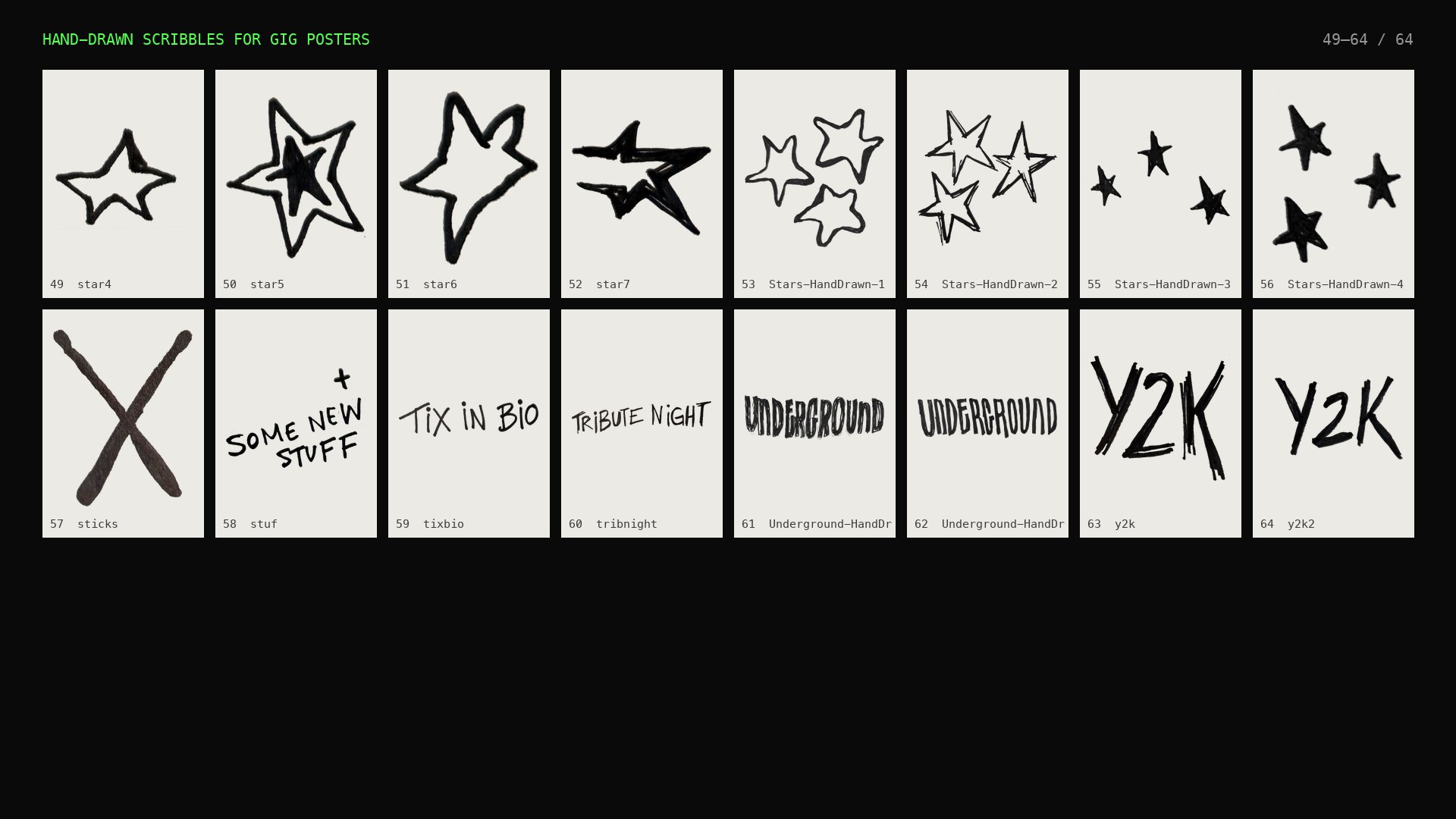 Hand-drawn Scribbles for Gig Posters: contact sheet 4 of 4